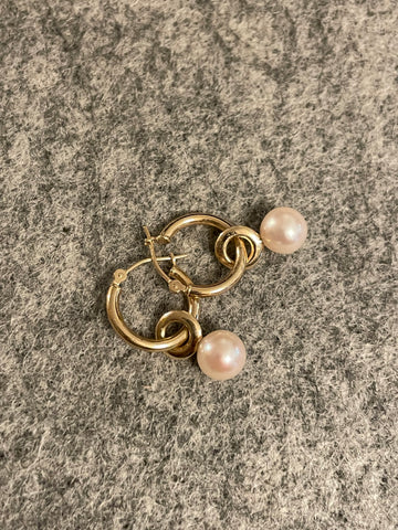 Hoop with handmade Pearl Charm