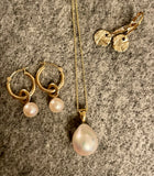 Hoop with handmade Pearl Charm