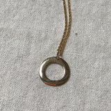 yellow gold small open circle necklace