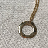 yellow gold small open circle necklace