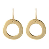 large gold open circle drop earrings