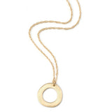 yellow gold small open circle necklace