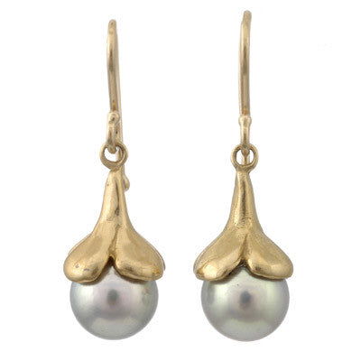 tulip pearl drop earrings