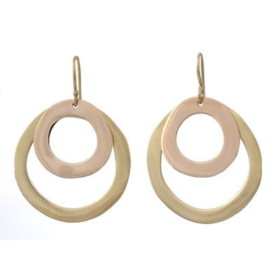 double open circle drop earrings