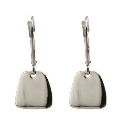 sterling silver trapezoid drop earrings