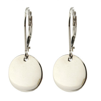 small sterling silver disc drop earrings – dianakane