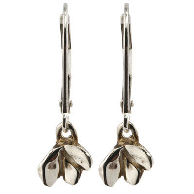 sterling silver three petal flower drop