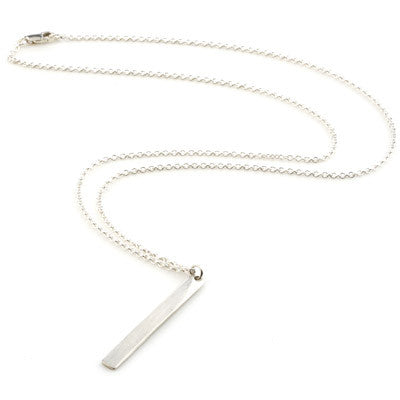 sterling silver long vertical bar necklace – dianakane