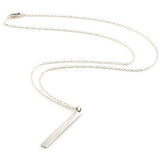 sterling silver long vertical bar necklace