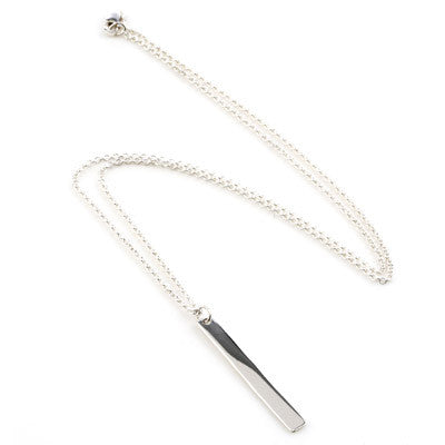 sterling silver long vertical bar necklace – dianakane