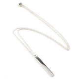 sterling silver long vertical bar necklace